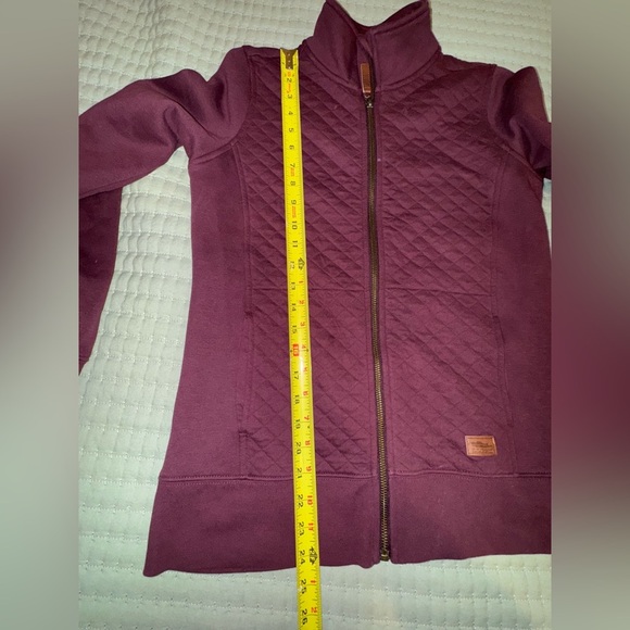 L.L. Bean Women's Quilted Full-Zip Sweatshirt. Dark plum. - Picture 5 of 14